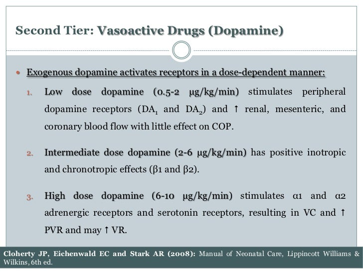 shock in neonates dopamine dosage chart