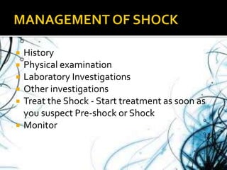 Shock its pathopysiology and management | PPTX
