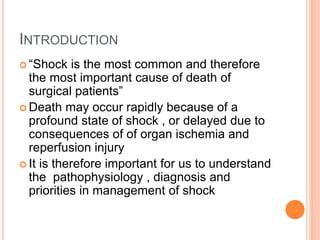 Shock Introduction Shock (Circulatory shock) | PPTX