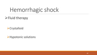 Hemorrhagic shock
Fluid therapy
Crystalloid
Hypotonic solutions
60
 