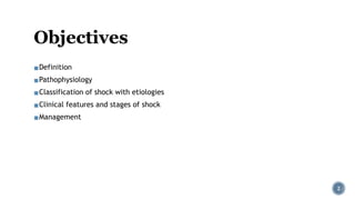 VARIOUS TYPES OF SHOCK AND ITS MANAGEMENT presentation .pptx