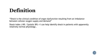 VARIOUS TYPES OF SHOCK AND ITS MANAGEMENT presentation .pptx