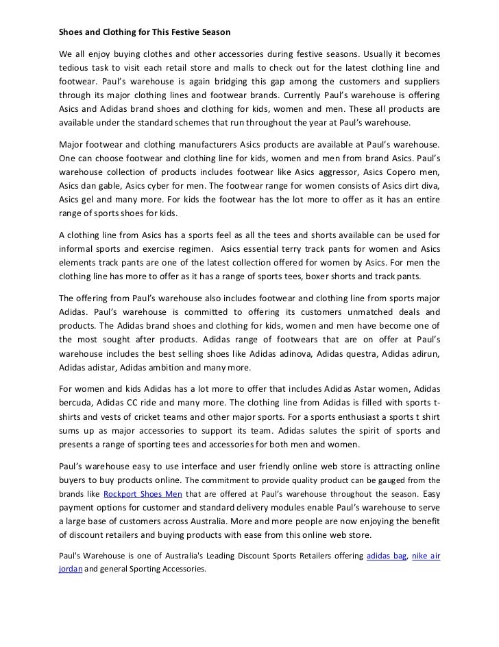 asics pauls warehouse