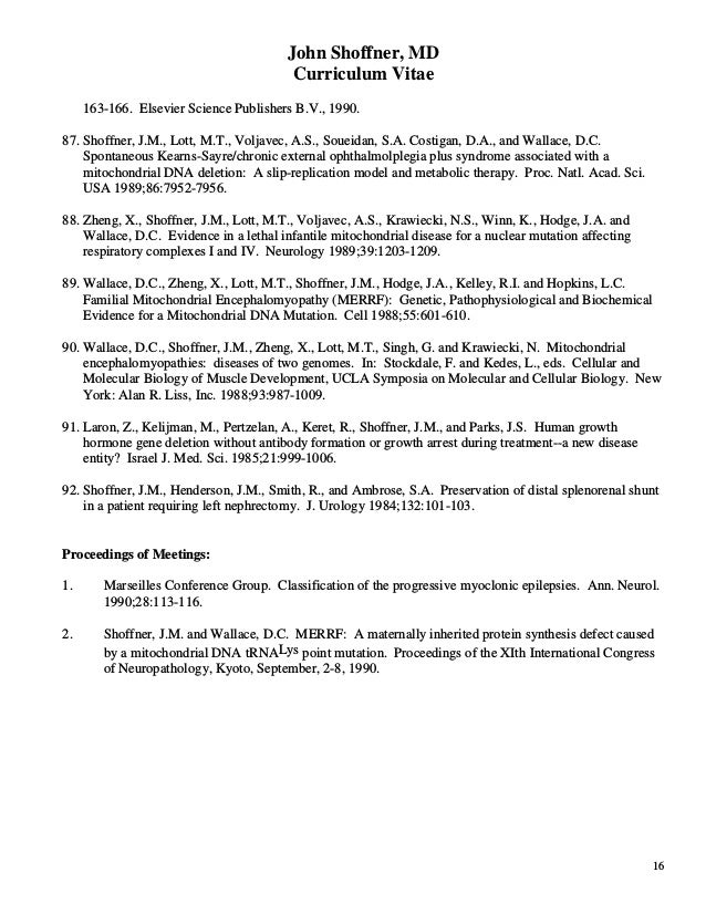 John Shoffner Md C V May 2018