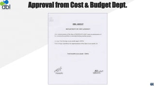 Approval from Cost & Budget Dept.
44
 