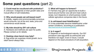 Contacts for businesses
“Shojinmeat Project” is a citizen science community.
For formal consultation, IP license, joint R&...