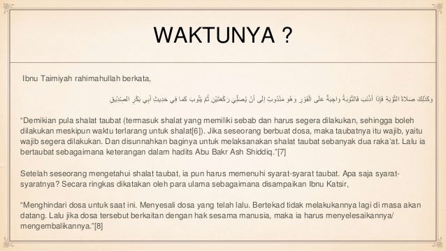 Sholat Sunnah 4 Mutlak Hajat Taubat