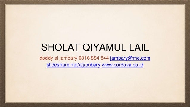 Sholat sunnah 5 Qiyamul lail - Tahajud