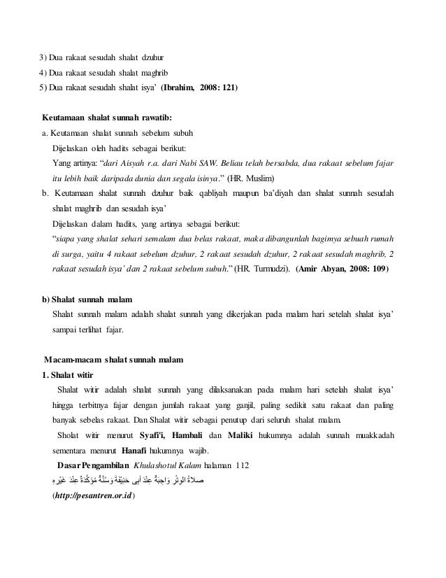 Sholat sunnat muakad dan ghairu muakad
