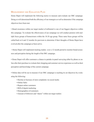 Home Depot Integrated Marketing Communications Plan - IMC 610 | PDF