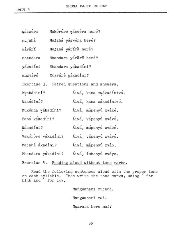 Learn Shona - FSI Basic Course