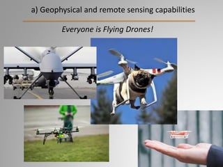 Everyone is Flying Drones!
a) Geophysical and remote sensing capabilities
 