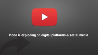 Video is exploding on digital platforms & social media
 