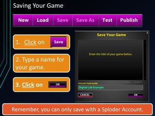 Shooter Game Design with Sploder - Library Program | PPTX
