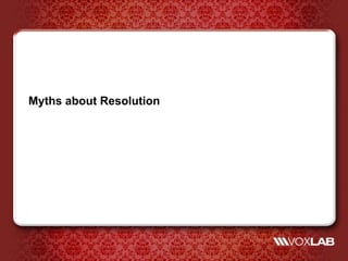 Myths about Resolution
 