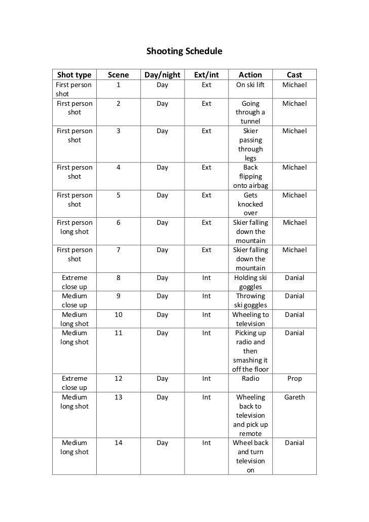 shooting-schedule