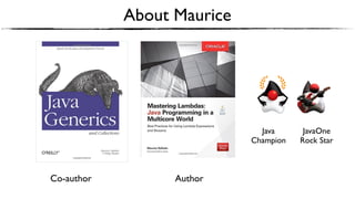 About Maurice
Co-author Author
Java
Champion
JavaOne
Rock Star
 