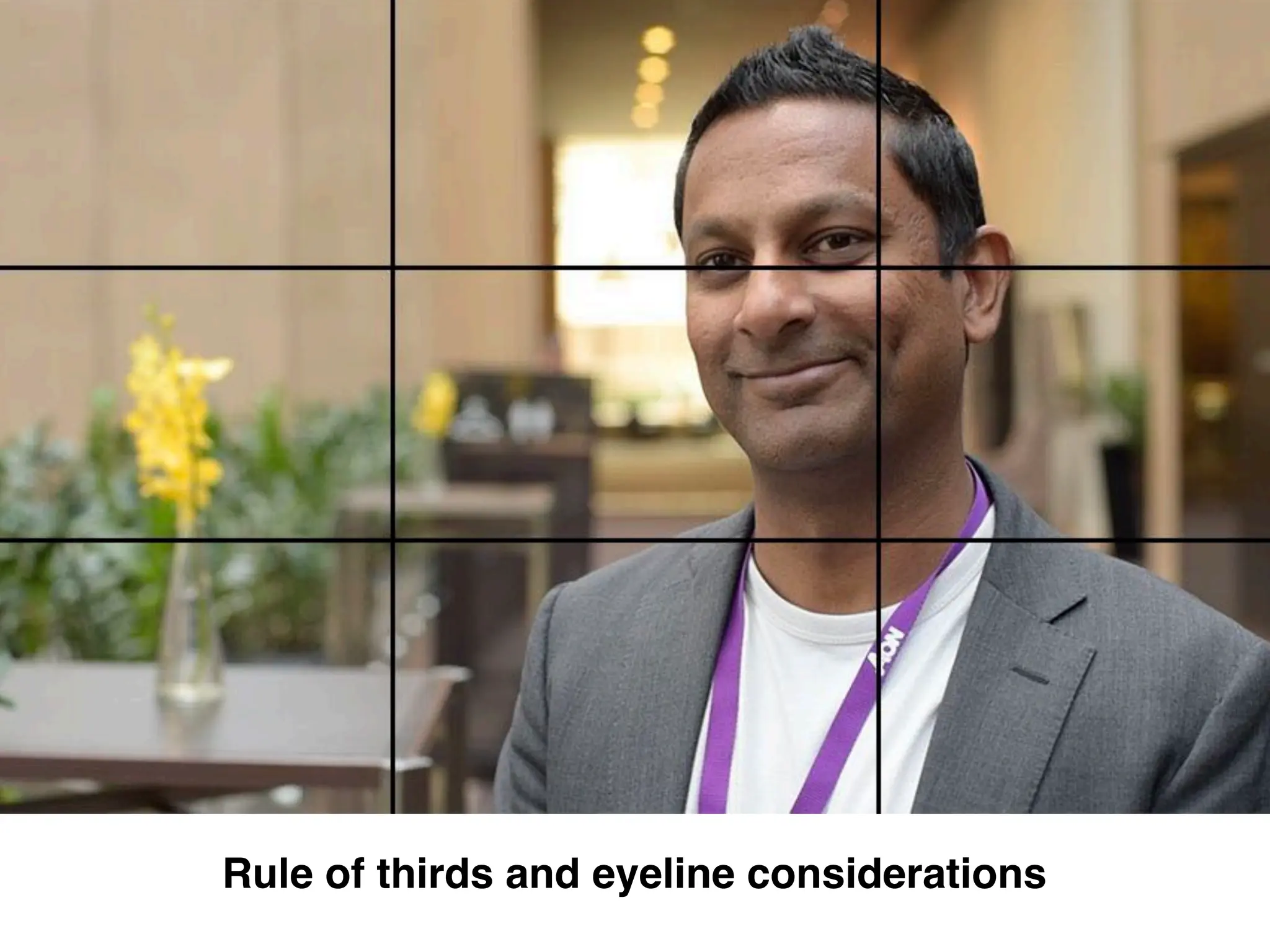 Rule of thirds and eyeline considerations
 