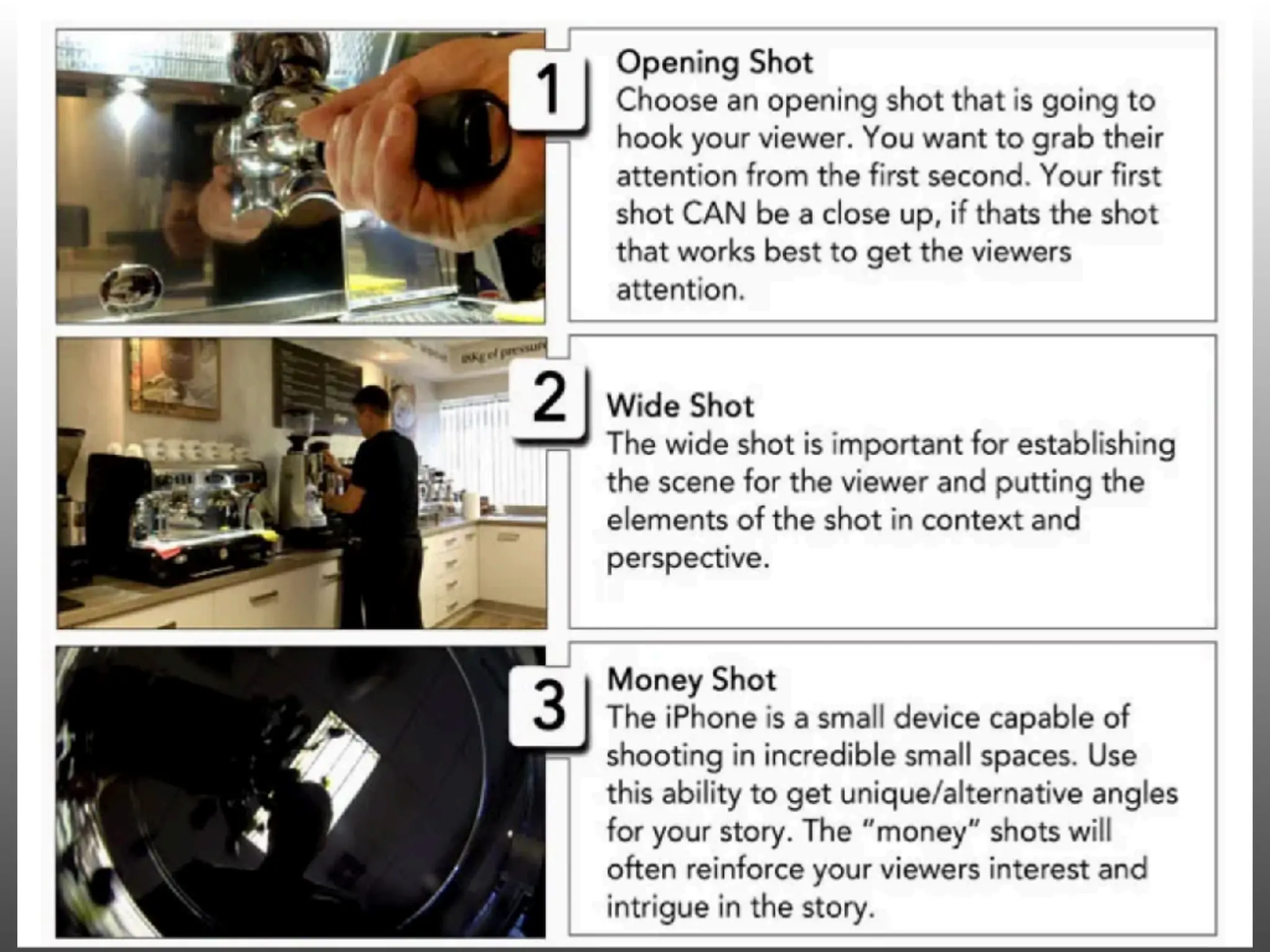 Shooting good video for a digital video story