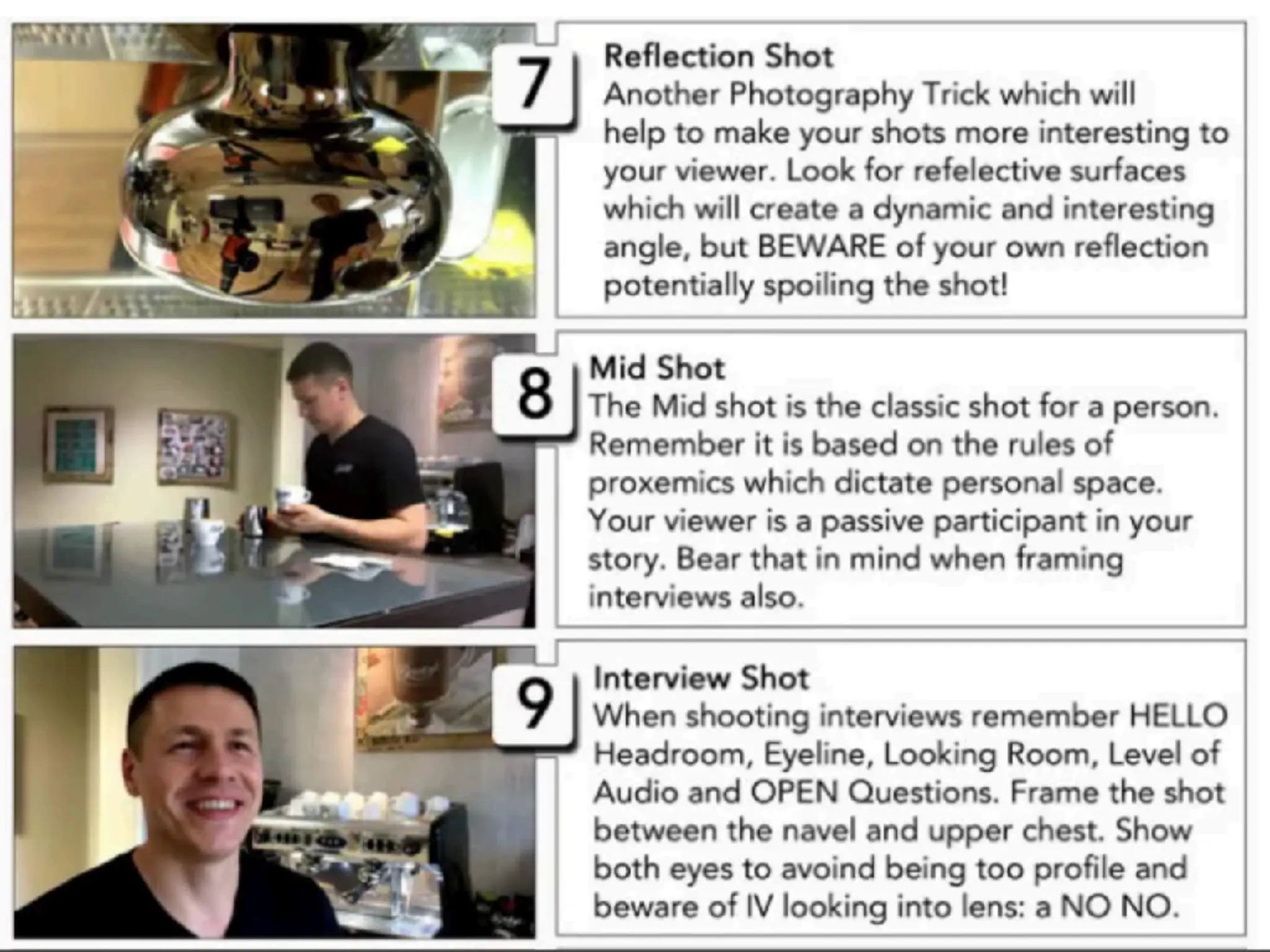 Shooting good video for a digital video story