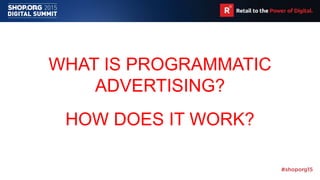WHAT IS PROGRAMMATIC
ADVERTISING?
HOW DOES IT WORK?
 