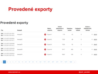 www.seznam.cz
Provedené exporty
@petr_pavelek
 