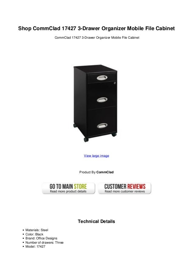 Shop Commclad 17427 3 Drawer Organizer Mobile File Cabinet