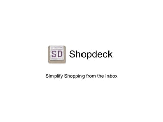 Shopdeck Simplify Shopping from the Inbox 