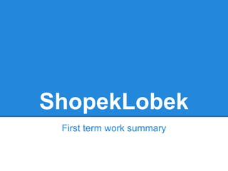 ShopekLobek
 First term work summary
 