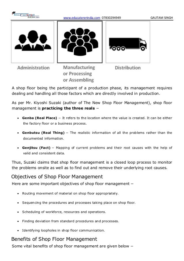 Shop floor management