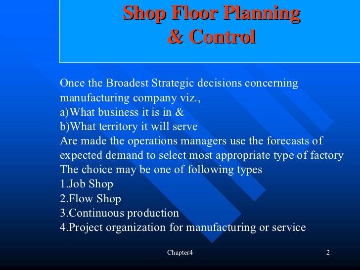 Shop Floor Planning Control