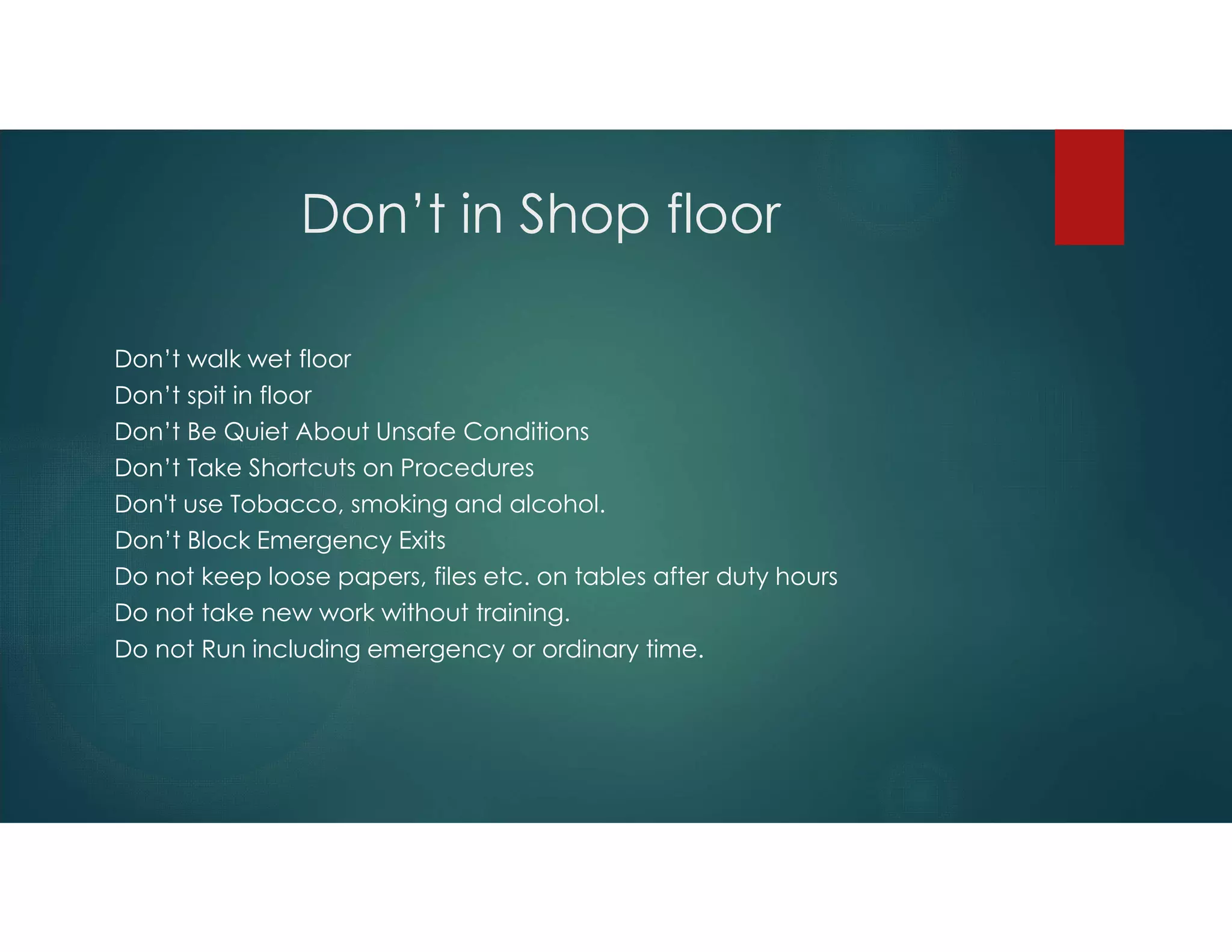 Shop floor safety | PDF