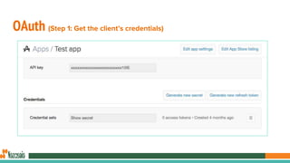 OAuth (Step 1: Get the client’s credentials)
 