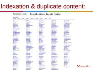 Indexation & duplicate content:

 
