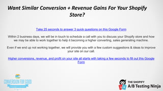 Shopify Conversion Optimization + A/B Testing Case Study - Conversion ...