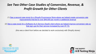 Shopify Conversion Optimization + A/B Testing Case Study - Conversion ...