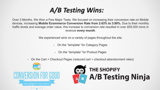 Shopify Conversion Optimization + A/B Testing Case Study - Conversion ...
