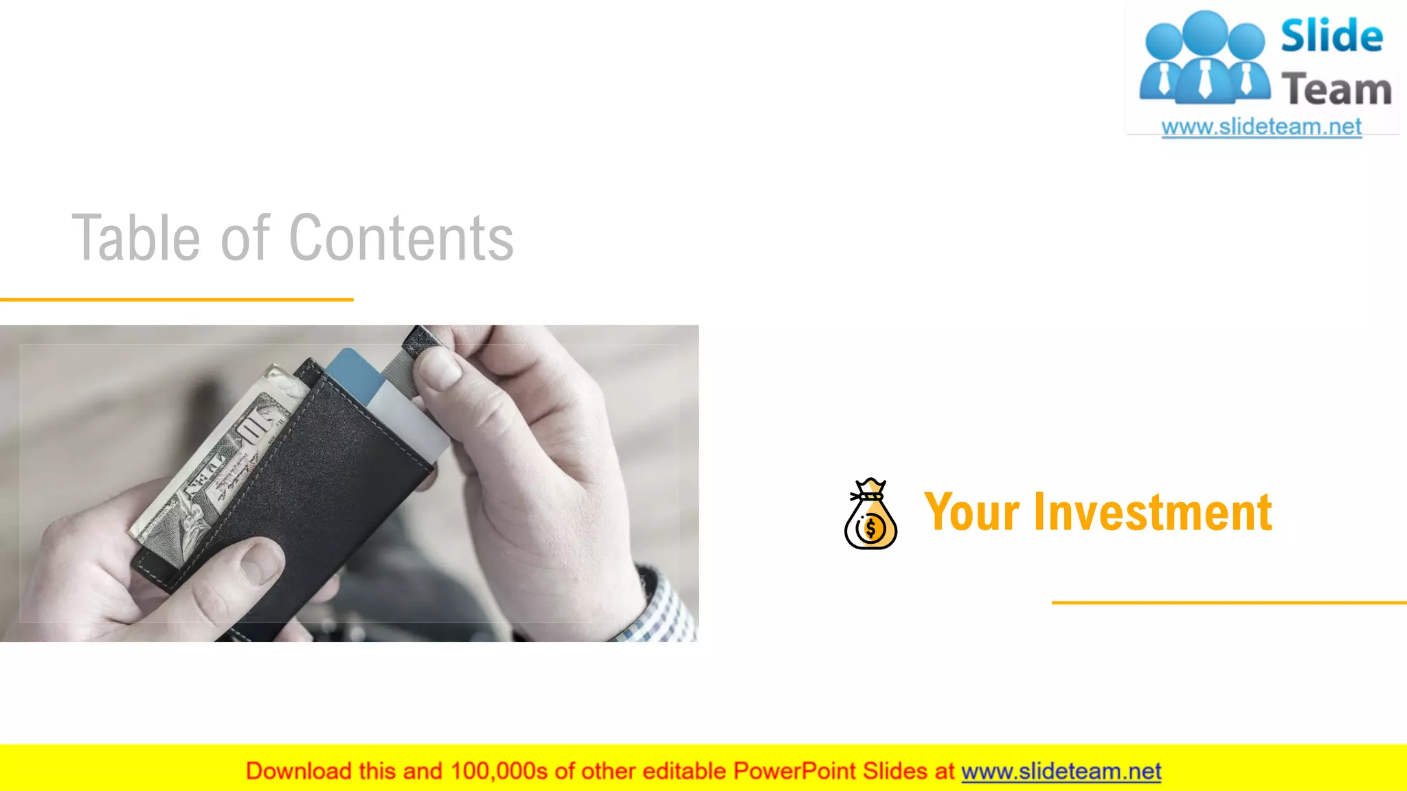 Table of Contents
12
Your Investment
 