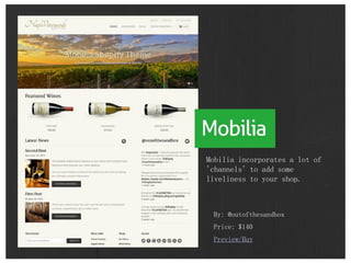 By: @outofthesandbox
Price: $140
Preview/Buy
Mobilia incorporates a lot of
'channels' to add some
liveliness to your shop.
 