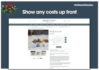 Show any costs up front
 