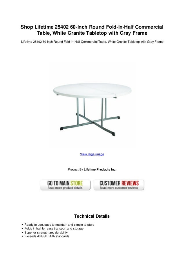 Shop lifetime 25402 60 inch round foldinhalf commercial table white
