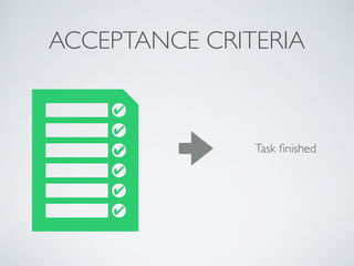 ACCEPTANCE CRITERIA
✔
✔
✔
✔
✔
✔
Task ﬁnished
 