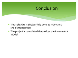 Shop management system | PPTX