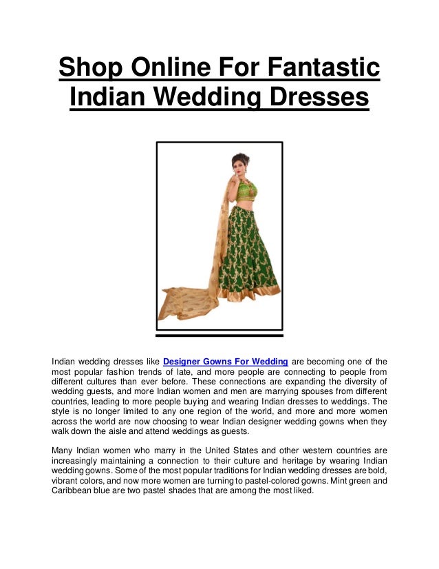 Shop Online For Fantastic Indian Wedding Dresses