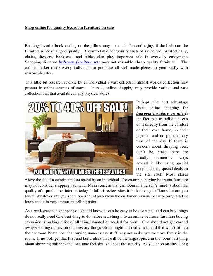 Shop Online For Quality Bedroom Furniture On Sale