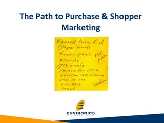 The Path to Purchase & Shopper Marketing   
