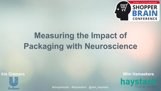 Measuring the Impact of
Packaging with Neuroscience
Iris Cremers Wim Hamaekers
#shopperbrain #haystackint @wim_haystack
 