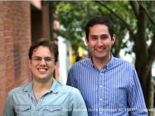 Kevin Systrom (born December 30, 1983) (instagram)
 