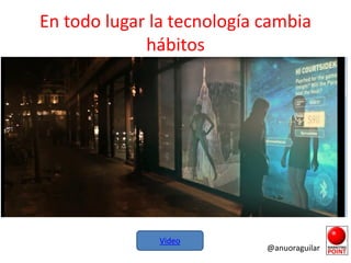 En todo lugar la tecnología cambia
hábitos
Video
@anuoraguilar
 
