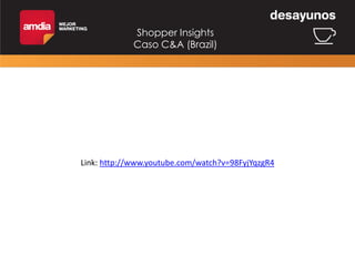 Shopper Insights
Caso C&A (Brazil)

Link:
https://www.youtube.com/watch?v=TyWQrmiRoLE

 